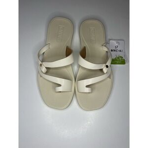 ONCAI Women's Slide Sandals Trendy Square Flat Dressy Sandals for Women Size 8.5